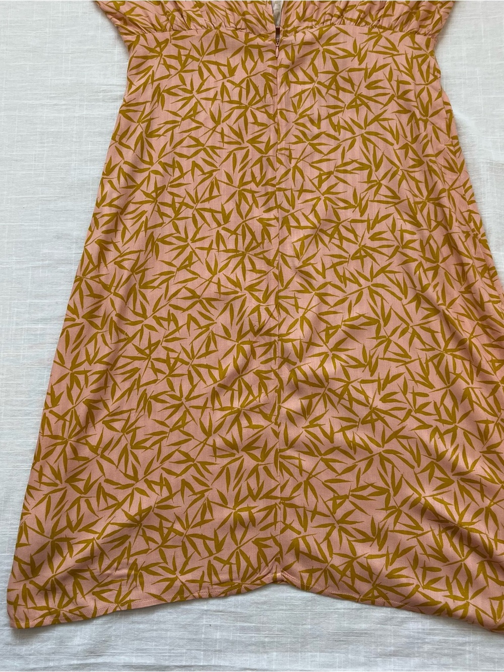 Numph Kismet dress Women's Pink Midi  with Mustard Leaf Print - Picture 6 of 12